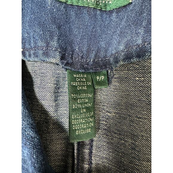 Vintage Ralph Lauren Double Breasted Denim Jacket Petite Equestrian Preppy - Picture 4 of 10